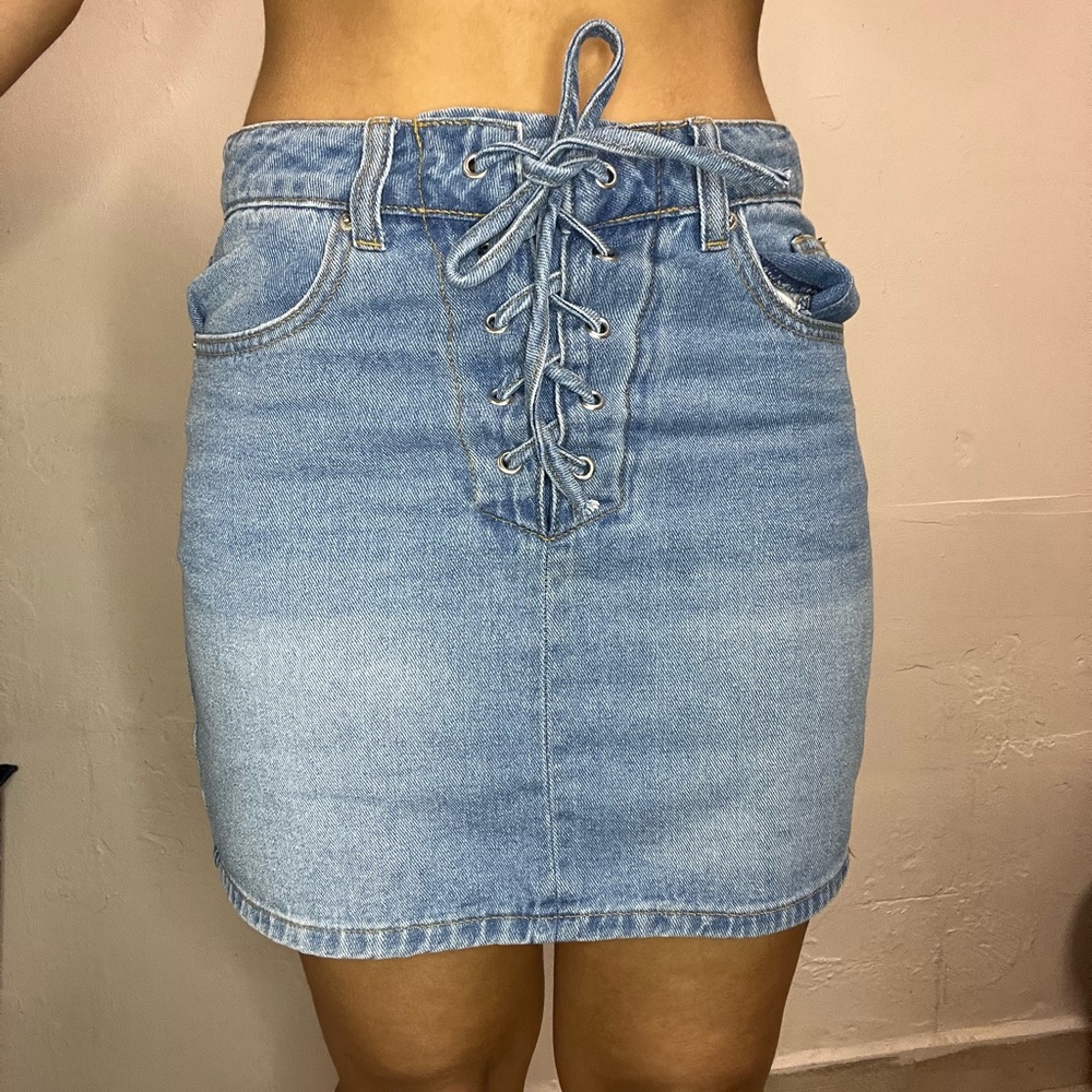 Denim skirt from Forever 21 it’s a small and really cute